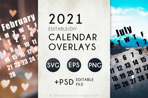 2021 Vector Calendar Overlay Templates
