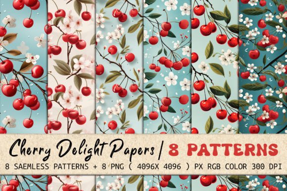 Cherry Delight Seamless Patterns for Modern Design