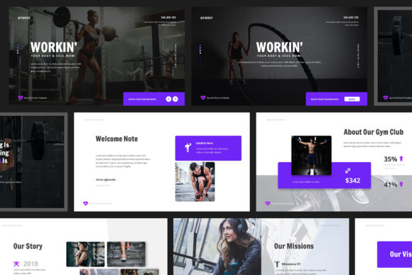 Dynamic Gym & Fitness Google Slides for Impactful Presentations