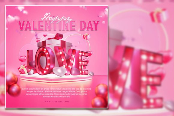 Effortless Valentine's Day Design with a Premium Square Flyer Template