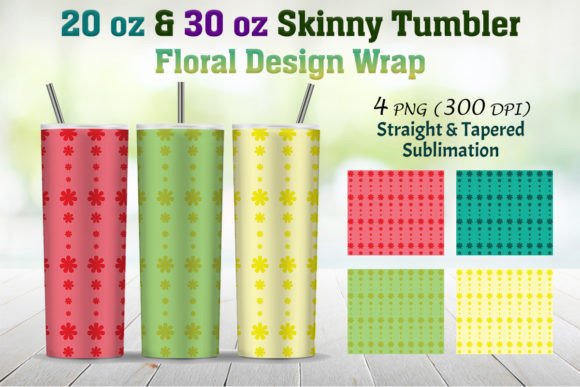 Floral Skinny Tumble Wrap 20 Oz & 30 Oz