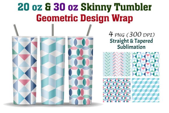 Geometric 20 Oz & 30 Oz Skinny Tumbler Design