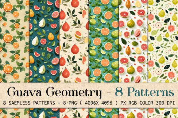 Guava Geometry: 8 Seamless Patterns for Modern Design