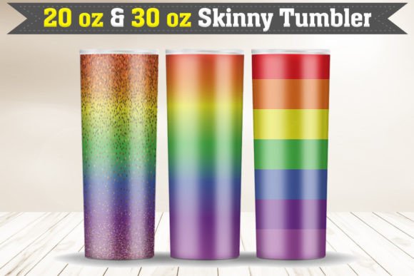 Rainbow Skinny Tumble Wrap: Vibrant Sublimation Designs