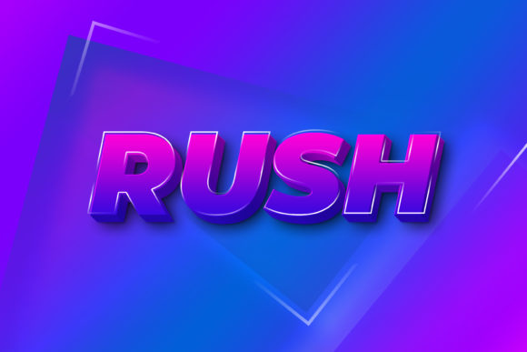 Rush: Dynamic 3D Text Style Effect PSD for Impactful Designs